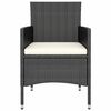 vidaXL 3 Piece Garden Dining Set Poly Rattan Black