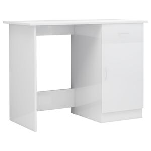 vidaXL Desk High Gloss White 100x50x76 cm Engineered Wood