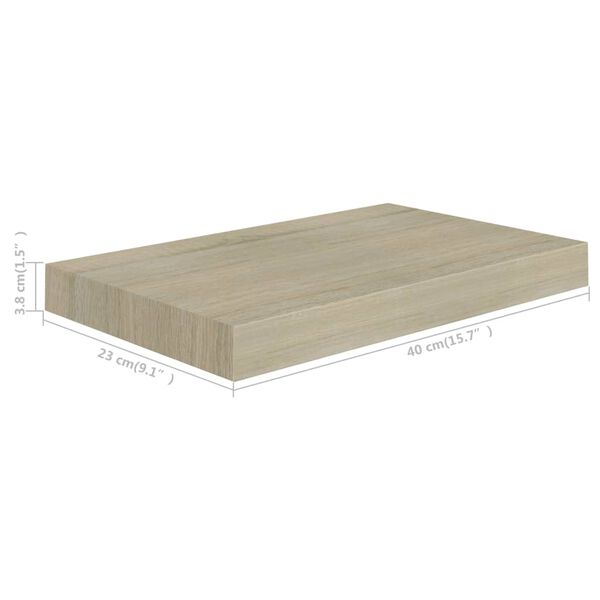 vidaXL Floating Wall Shelves 4 pcs Oak 40x23x3.8 cm MDF
