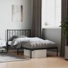 vidaXL Metal Bed Frame without Mattress with Headboard Black 100x200cm