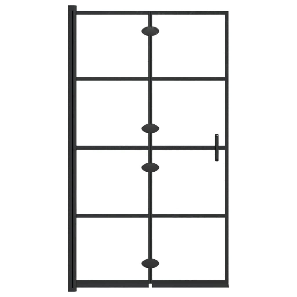 vidaXL Folding Shower Enclosure ESG 80x140 cm Black