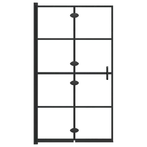 vidaXL Folding Shower Enclosure ESG 80x140 cm Black