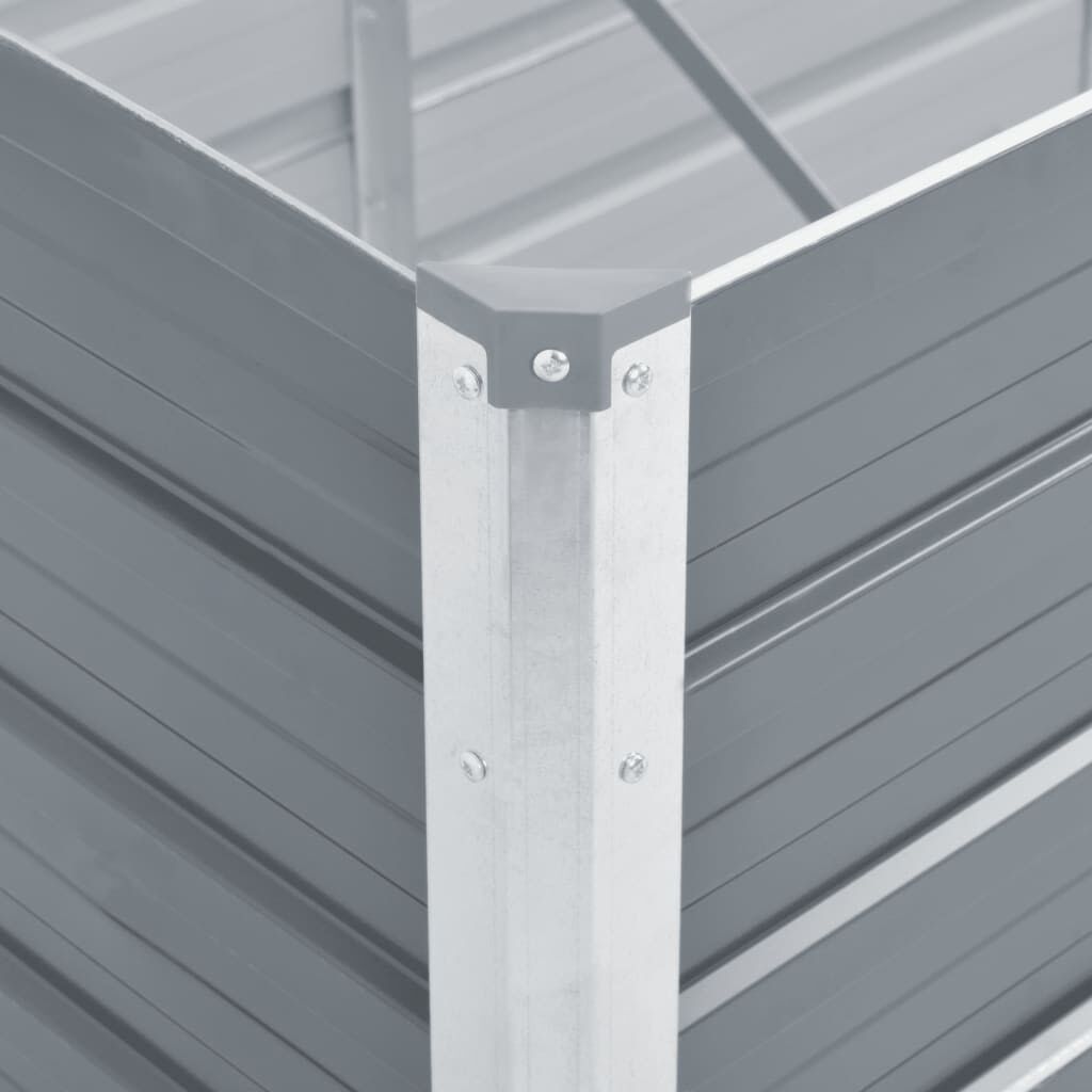 vidaXL Garden Raised Bed Galvanised Steel 320x80x77 cm Grey