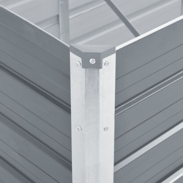 vidaXL Garden Raised Bed Galvanised Steel 320x80x77 cm Grey