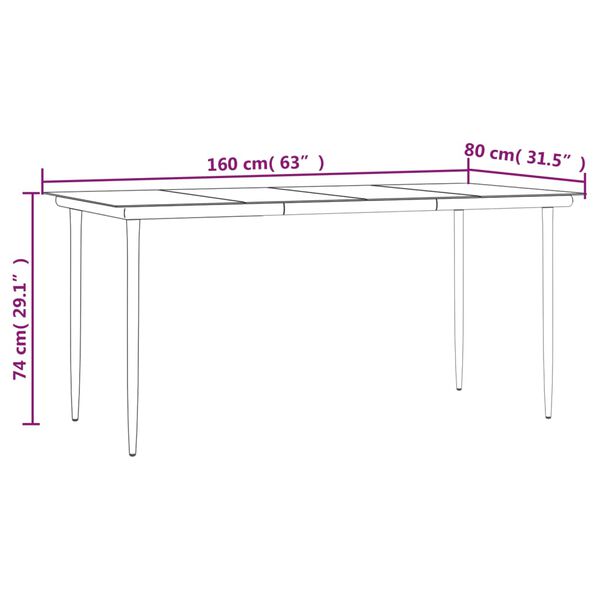 vidaXL 5 Piece Garden Dining Set with Cushions Grey Poly Rattan