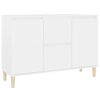 vidaXL Sideboard | White | Engineered wood, Solid eucalyptus wood | Medium