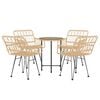 vidaXL 5 Piece Garden Dining Set Poly Rattan