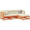 vidaXL 4 Piece Garden Sofa Set with Cushions Wax Brown Solid Wood Pine