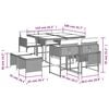 vidaXL 11 Piece Garden Dining Set with Cushions Grey Poly Rattan