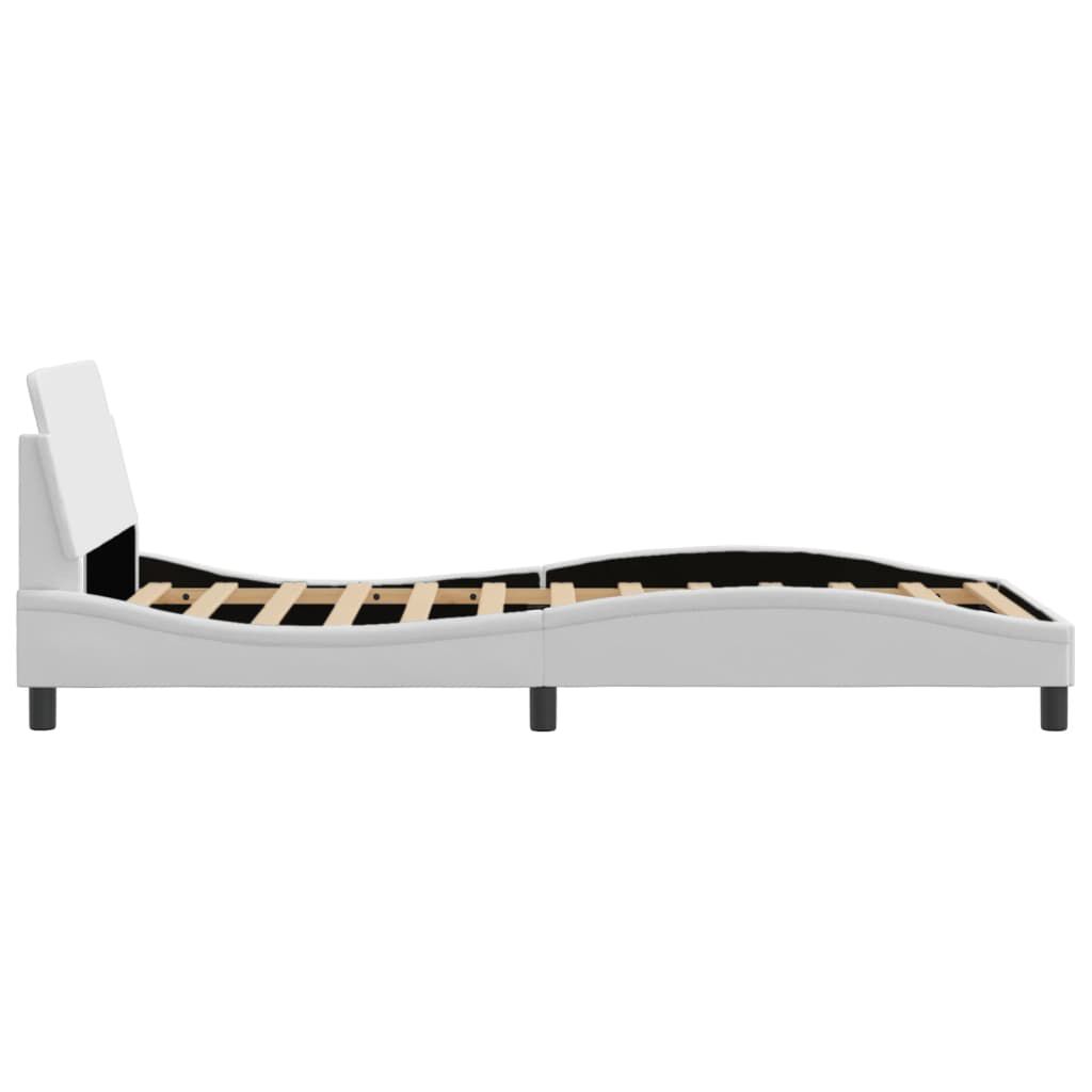vidaXL Bed Frame without Mattress White 100x190 cm Faux Leather