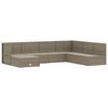 vidaXL 7 Piece Garden Lounge Set with Cushions Grey Poly Rattan