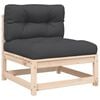 vidaXL Garden Sofas Armless with Cushions 2 pcs Solid Wood Pine