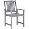 vidaXL 7 Piece Garden Dining Set Solid Wood Acacia Grey