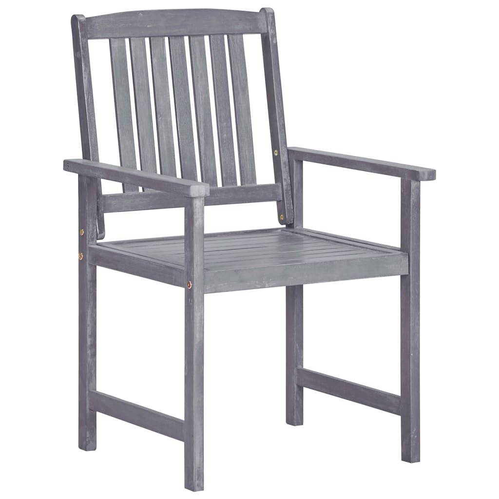 vidaXL 7 Piece Garden Dining Set Solid Wood Acacia Grey