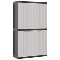 vidaXL Outdoor Storage Cabinet Grey and Black 97x37x165 cm PP