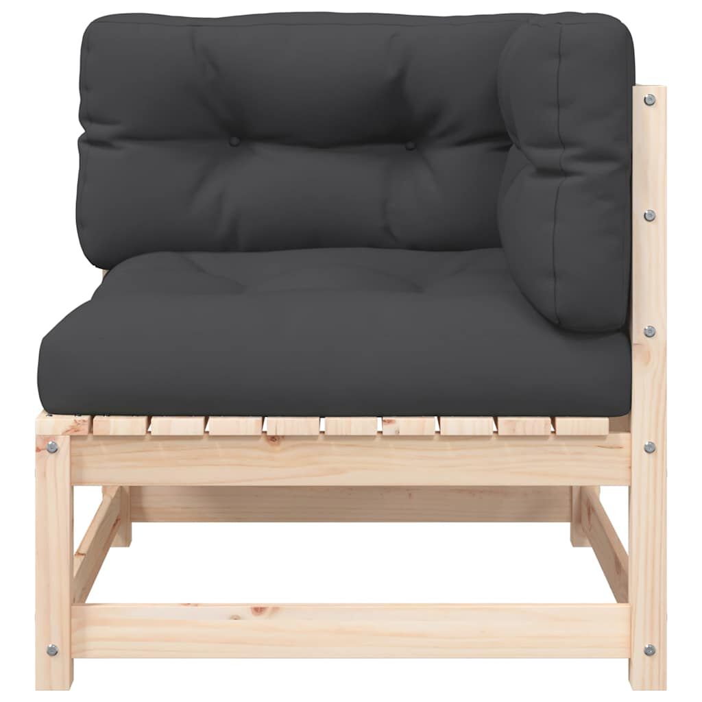 vidaXL Garden Sofa with Cushions 2-Seater Solid Wood Pine