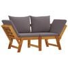 vidaXL Garden Bench with Cushions 2-in-1 Solid Wood Acacia