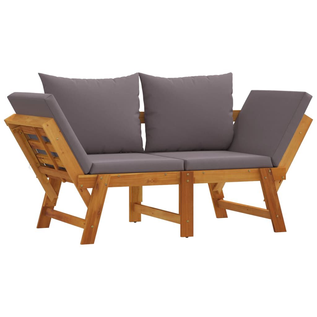 vidaXL Garden Bench with Cushions 2-in-1 Solid Wood Acacia