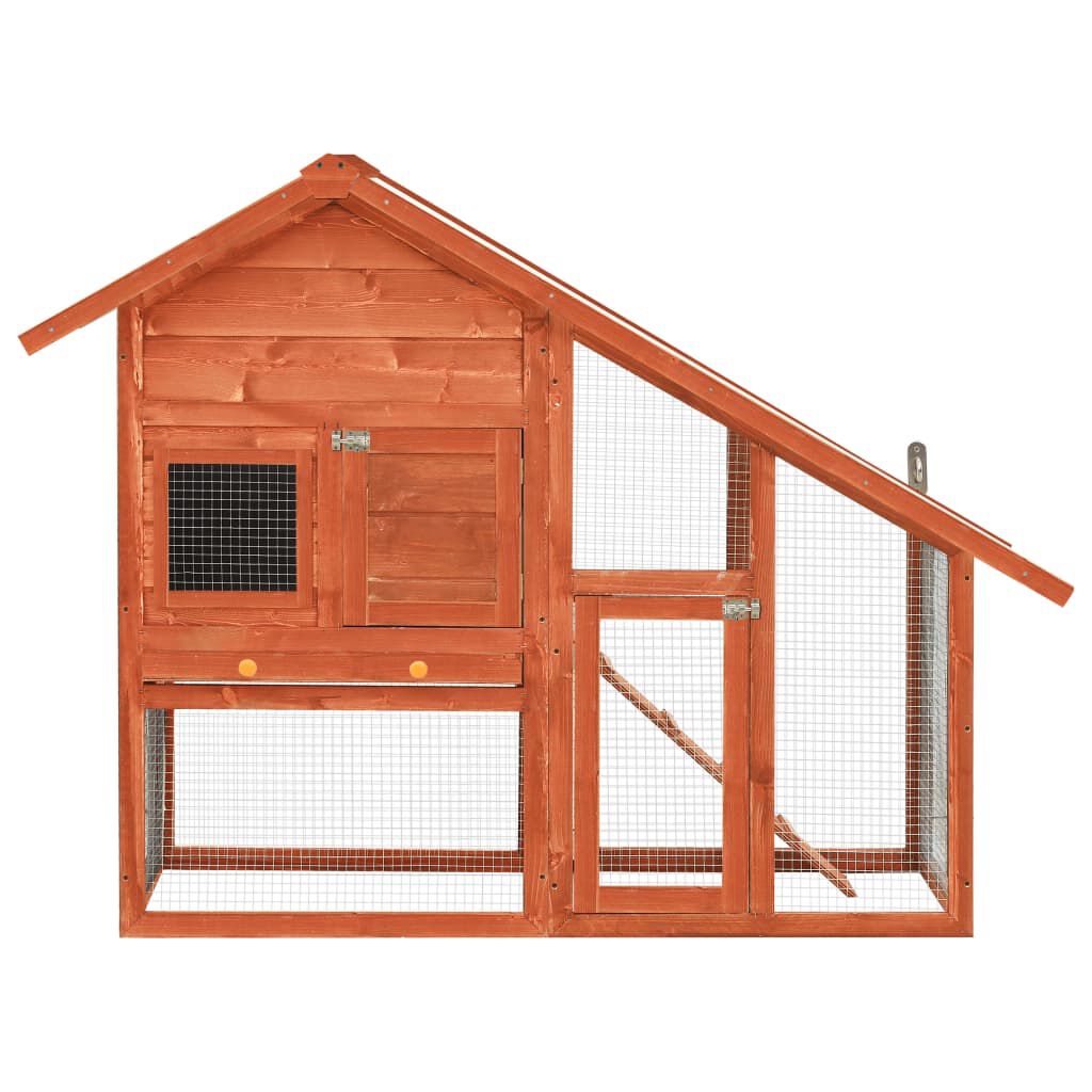 vidaXL Rabbit Hutch 140x63x120 cm Solid Firwood