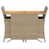 vidaXL 3 Piece Bistro Set with Cushions Beige Poly Rattan