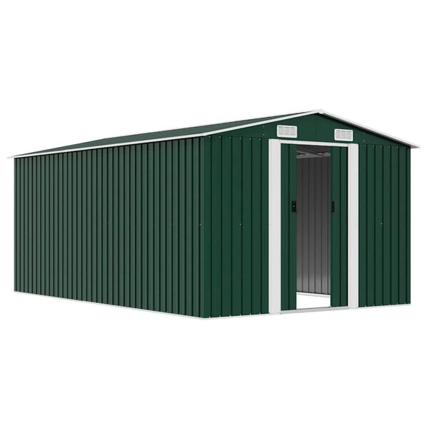vidaXL Garden Shed 257x392x181 cm Metal Green
