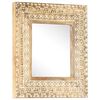 vidaXL Hand-Carved Mirror 50x50x2,6 cm Solid Mango Wood