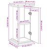 vidaXL Display Stand Black Oak 31 x 30 x 60 cm Engineered wood