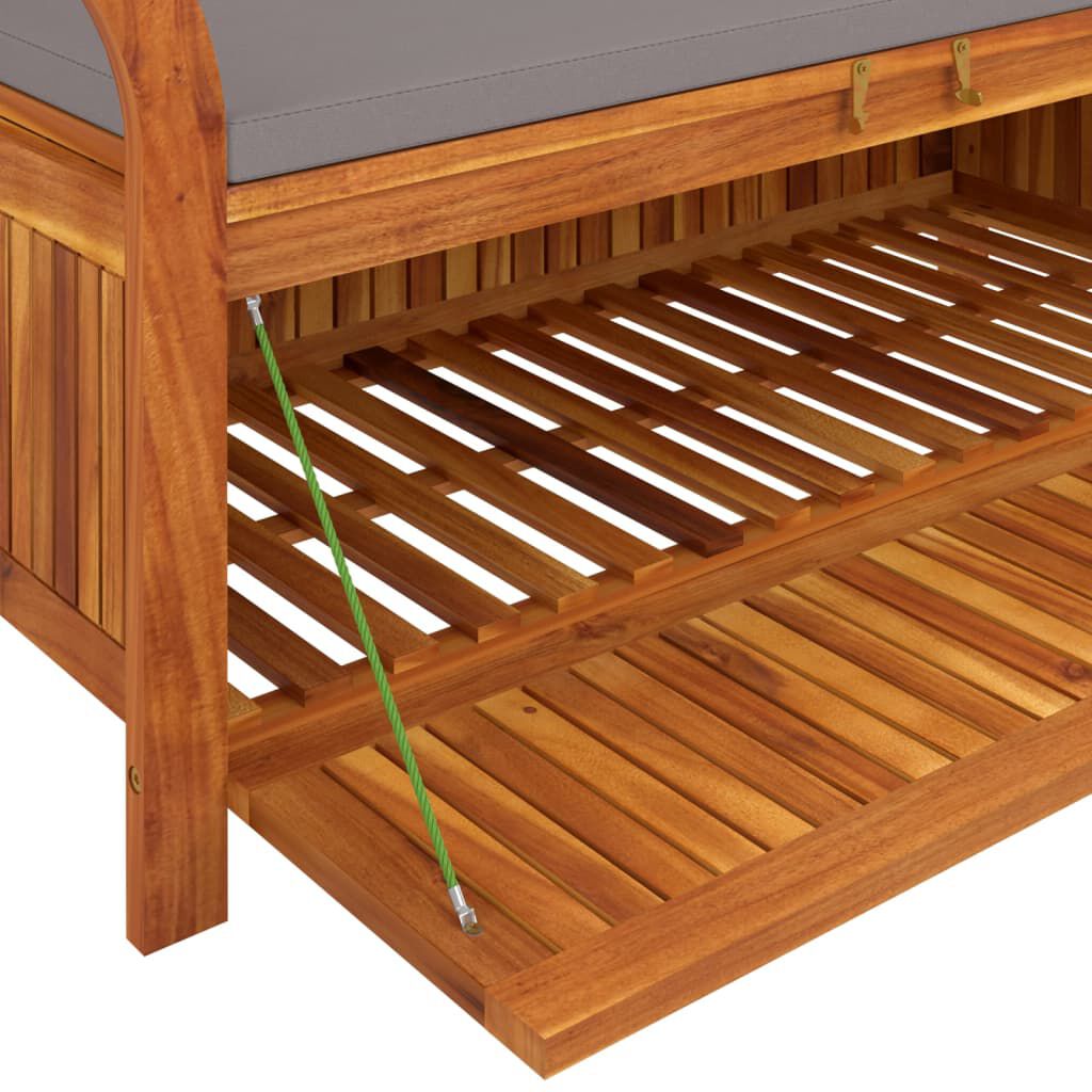 vidaXL Garden Storage Bench with Cushion 126 cm Solid Wood Acacia