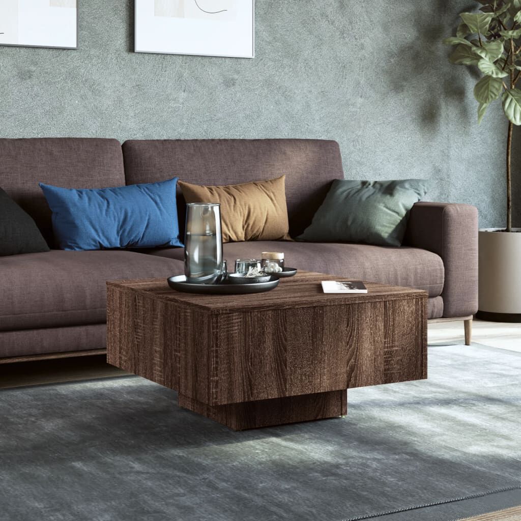 vidaXL Coffee Table Brown Oak 60x60x31.5 cm Engineered Wood