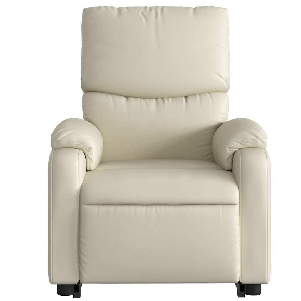 vidaXL Electric Stand up Massage Recliner Chair Cream Faux Leather