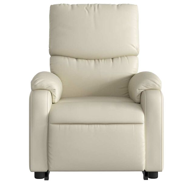vidaXL Electric Stand up Massage Recliner Chair Cream Faux Leather