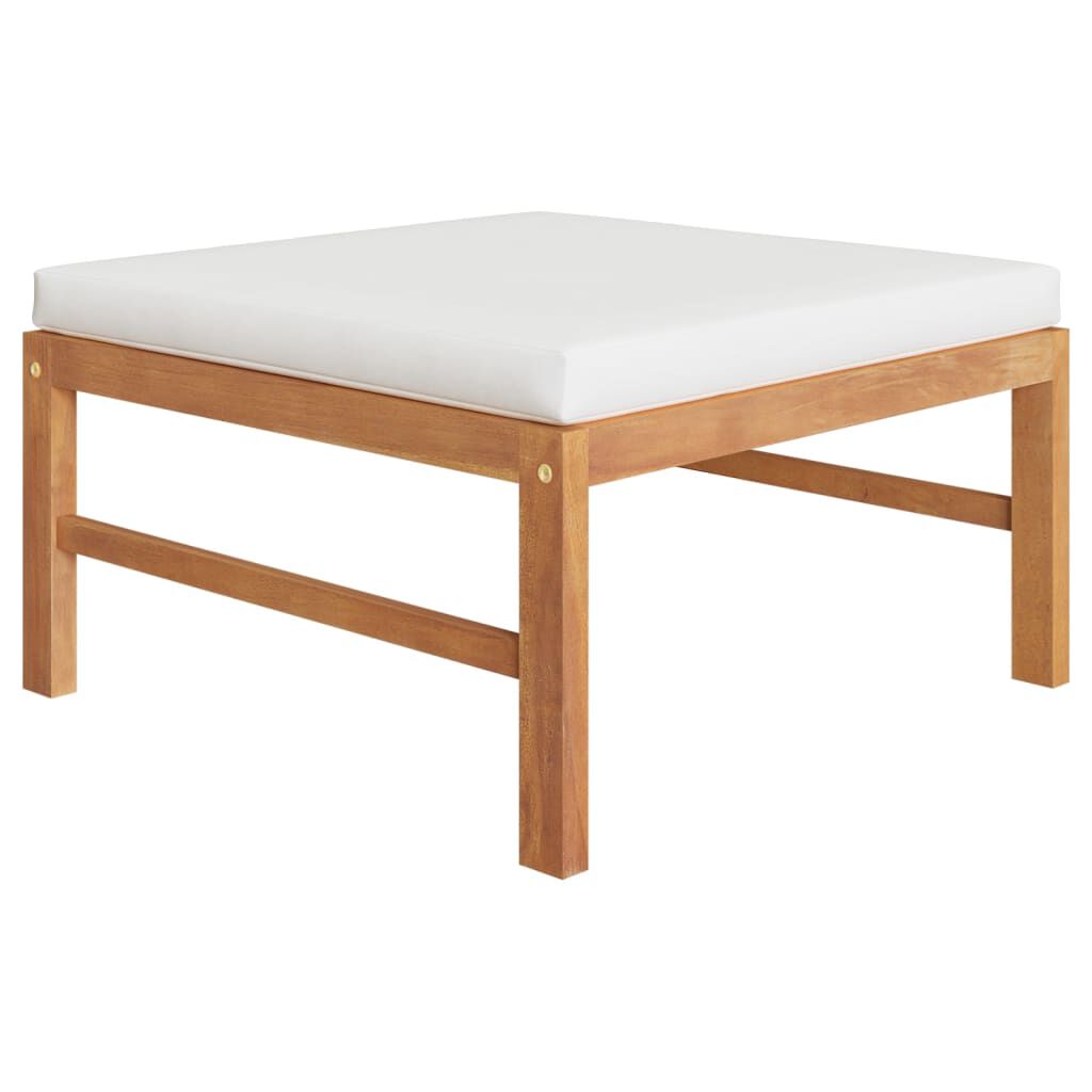 vidaXL 3 Piece Garden Lounge Set with Cream Cushions Teak Wood
