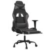vidaXL Gaming Chair with Footrest Black and Grey Faux Leather