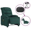 vidaXL Electric Massage Recliner Chair Dark Green Fabric