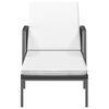 vidaXL Garden Sun Lounger with Cushion Poly Rattan Black