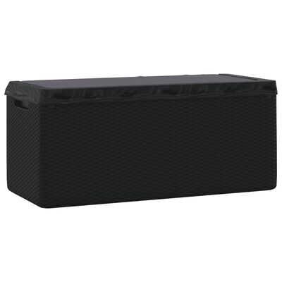 vidaXL Garden Storage Box with Seat Cushion Anthracite 350 L PP