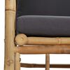 vidaXL Garden Sofa with Dark Grey Cushions Bamboo