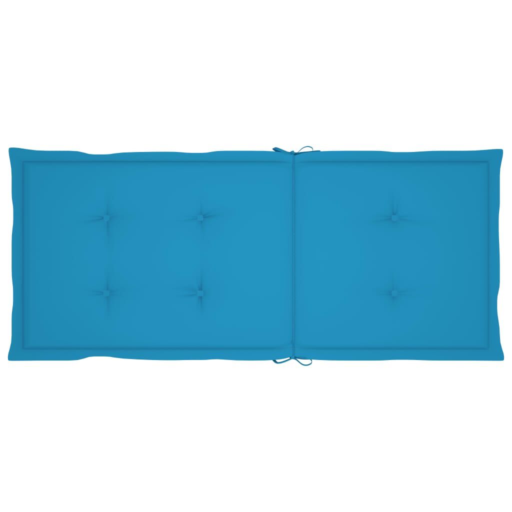 vidaXL Garden Chairs 4 pcs with Blue Cushions Solid Teak Wood