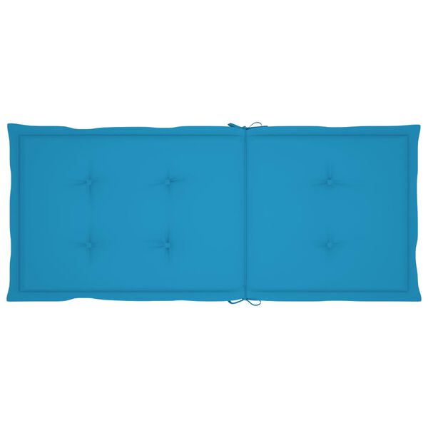 vidaXL Garden Chairs 4 pcs with Blue Cushions Solid Teak Wood