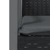 vidaXL Garden Chairs with Cushions 2 pcs Black 56.5x57x83 cm Poly Rattan