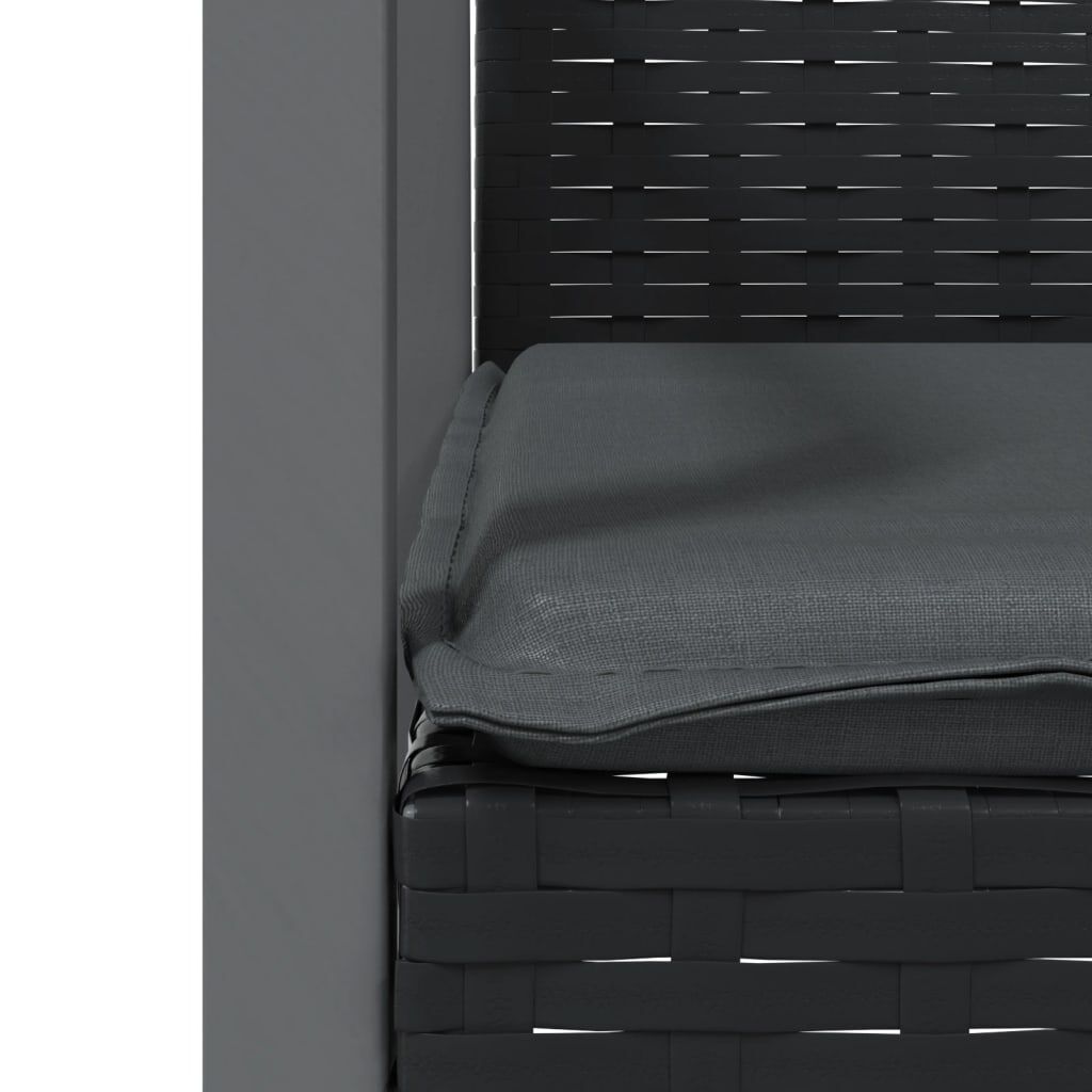 vidaXL Garden Chairs with Cushions 2 pcs Black 56.5x57x83 cm Poly Rattan