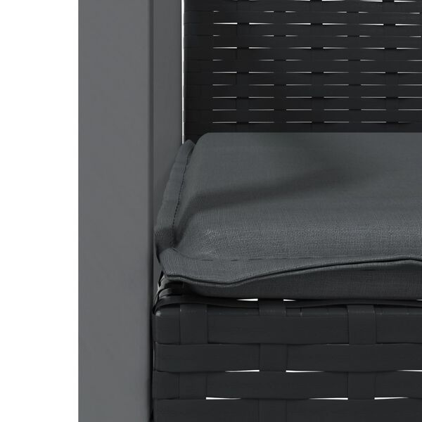 vidaXL Garden Chairs with Cushions 2 pcs Black 56.5x57x83 cm Poly Rattan