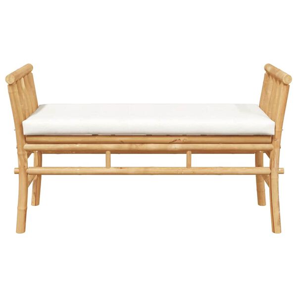 vidaXL Garden Bench with Cushion Brown 110 x 38 x 65cm Bamboo