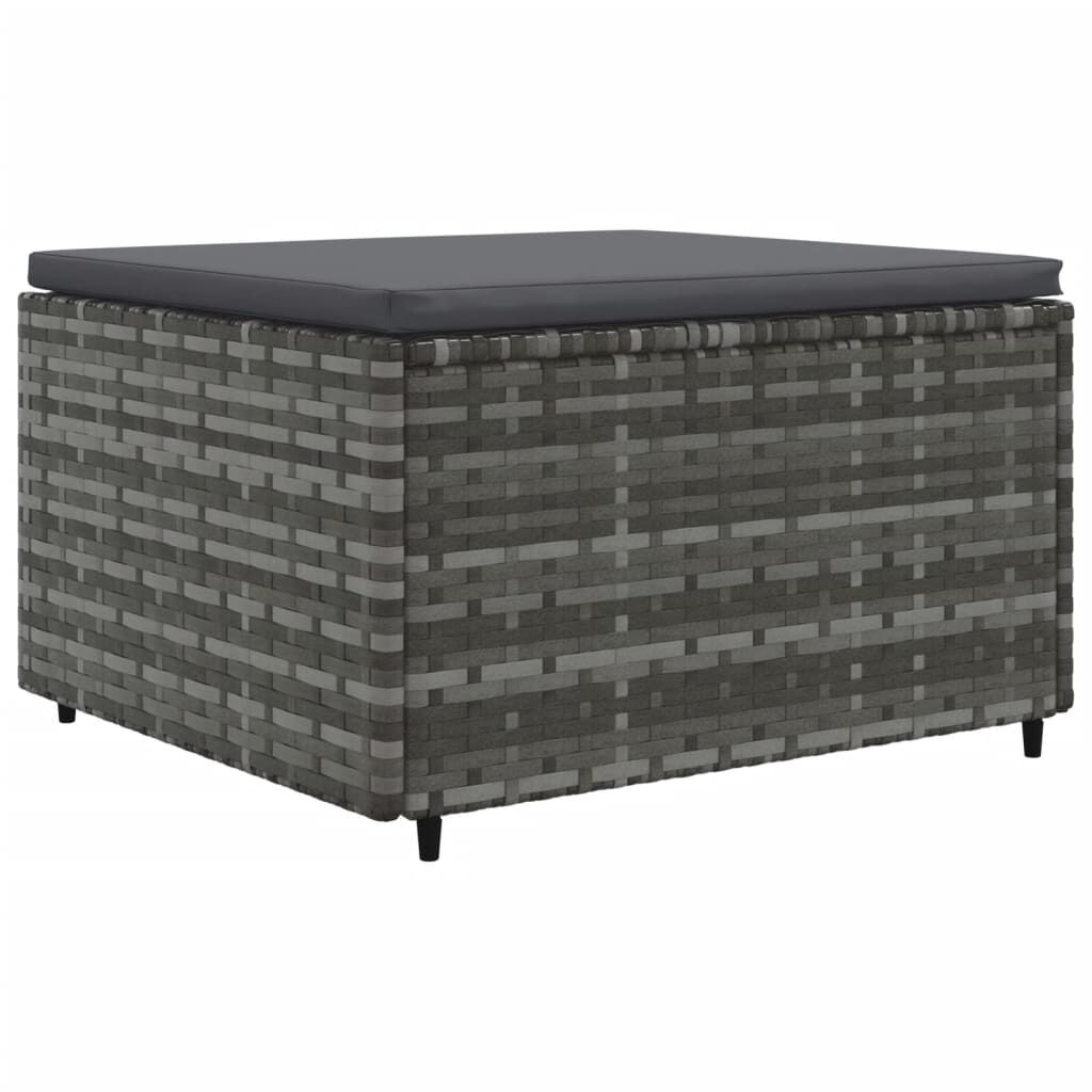 vidaXL 6 Piece Garden Lounge Set with Cushions Grey Poly Rattan