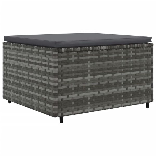 vidaXL 6 Piece Garden Lounge Set with Cushions Grey Poly Rattan