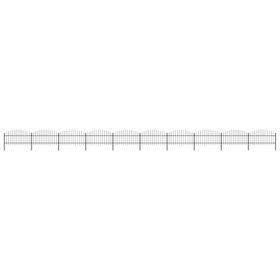 vidaXL Garden Fence with Spear Top Steel