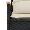 vidaXL 3 Piece Garden Sofa Set with Cushions Black Poly Rattan