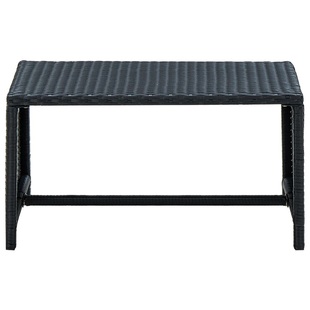 vidaXL Coffee Table Black 70x40x38 cm Poly Rattan
