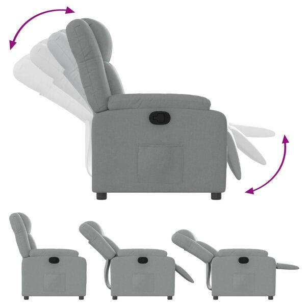 vidaXL Recliner Chair Light Grey Fabric