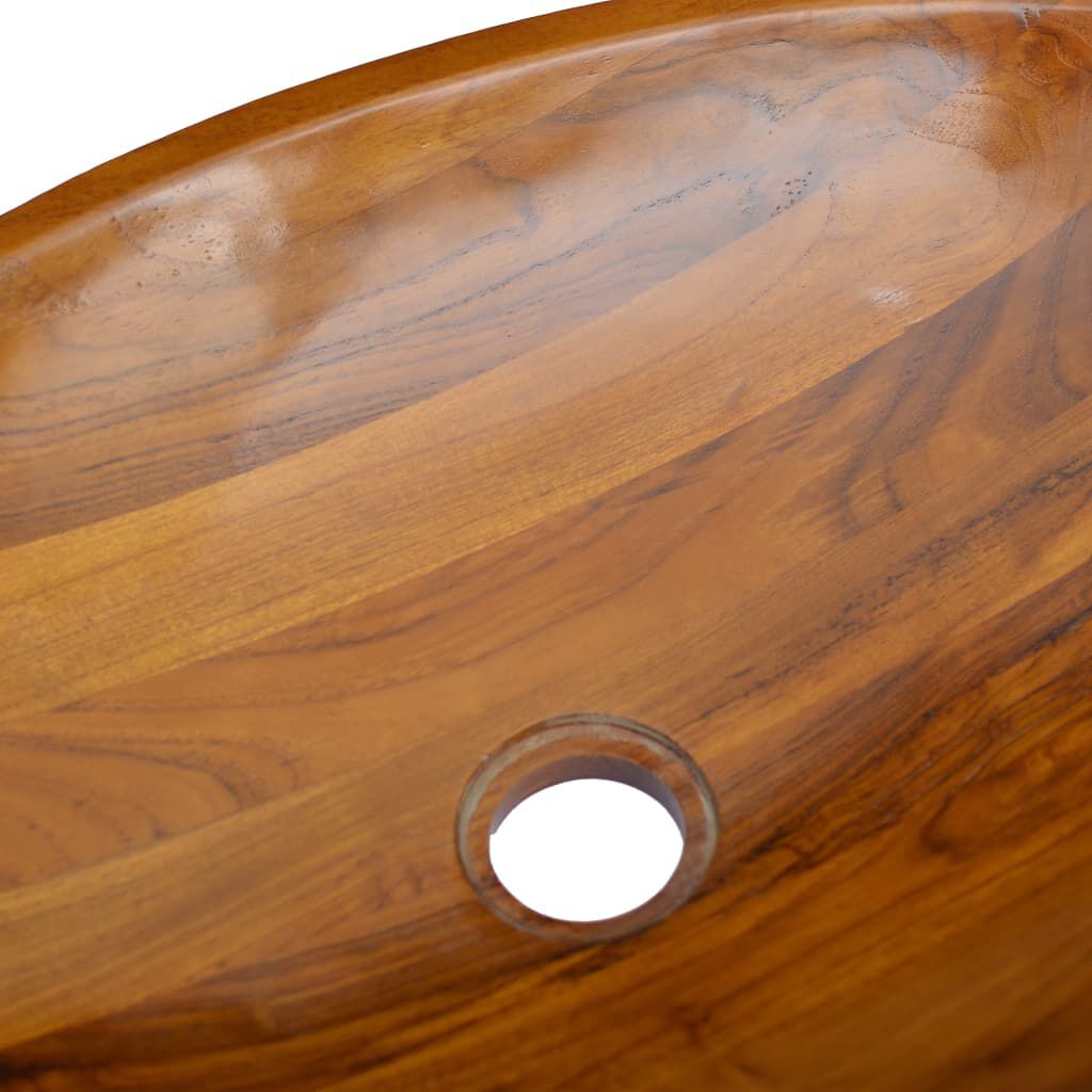 vidaXL Basin Solid Teak Wood 60x40x10 cm